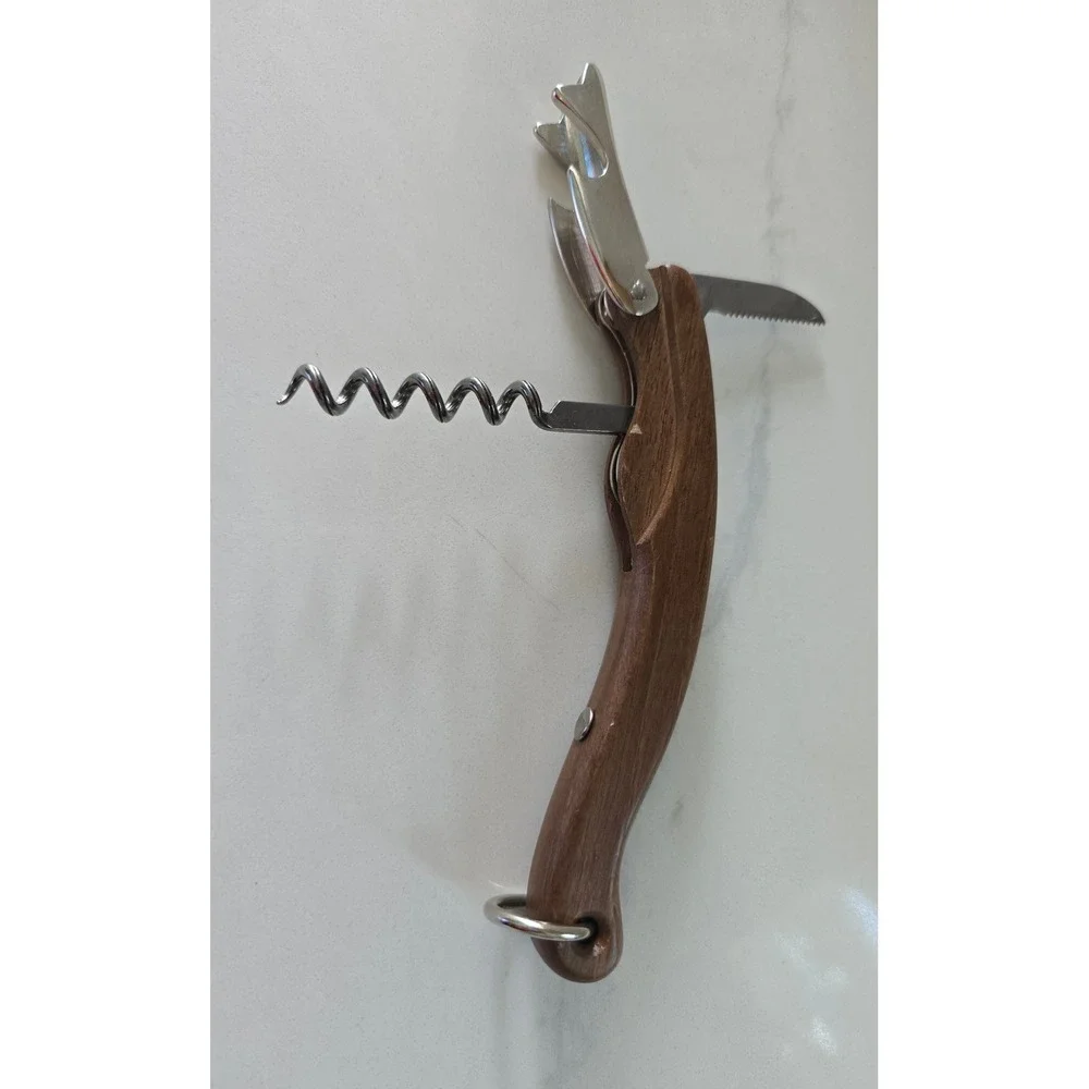 Legnoart Italy Wood‎ Handle Sommelier Corkscrew Wine Opener with Foil Cutter